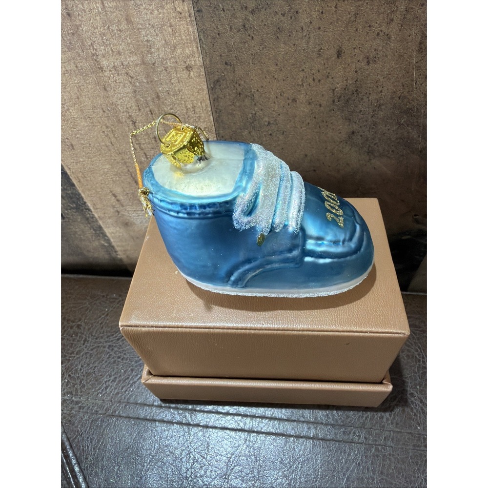 2001 Brass Key Collection Baby's 1st Ornament Hand-Crafted Blown Glass Blue Vtg - Picture 11 of 15